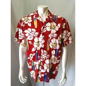 Olea Surfboards Red Floral Hawaiian Camp Aloha